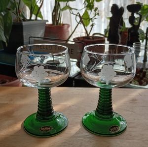 Vintage BOCKLING Goblets with Etched Grape Detail